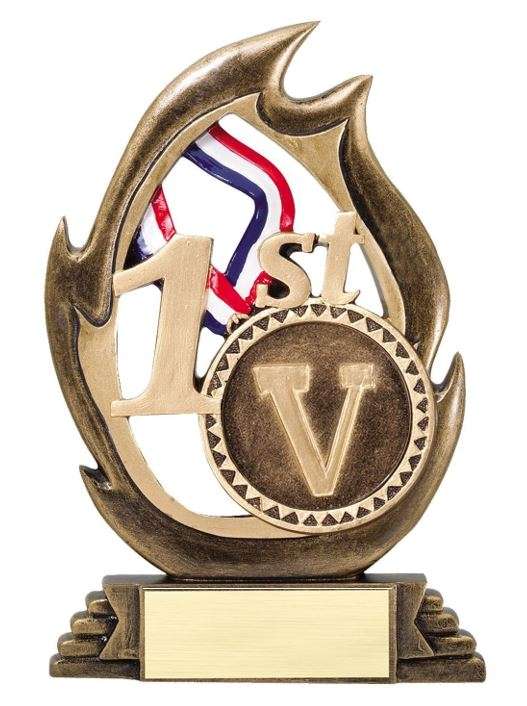 1st Place Trophy – Flame Series, 7.25 Inch Tall - CLEARANCE Decade Awards