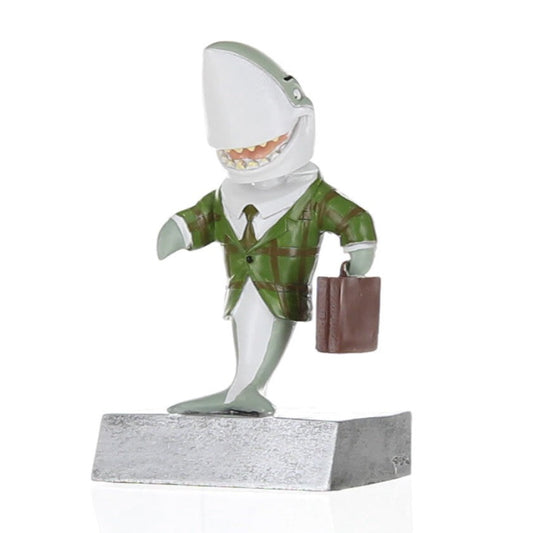 Sales Shark Bobblehead Trophy | Engraved Corporate Deal Maker Award - 5.5 Inch Tall Decade Awards