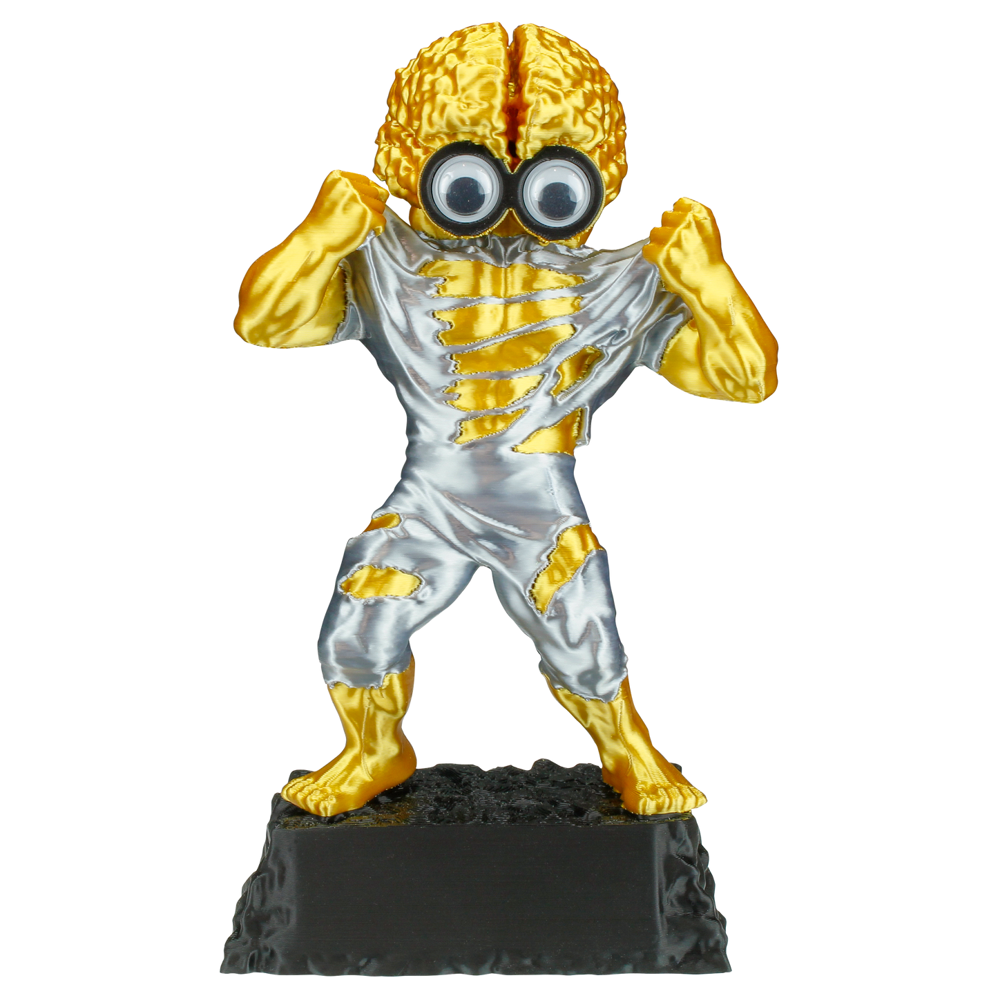 Personalized Golden Brain Monster Trophy | Custom Fun Recognition Award - 7 Inch