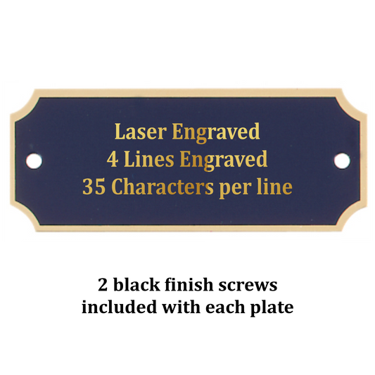 Black Brass Perpetual Plate | Bordered | Personalized Engraved Plate | 1 Inch x 2.5 Inch