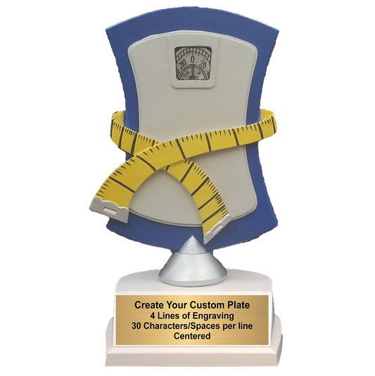 Weight Loss Trophy | Personalized Biggest Loser Award | 7 Inches Tall