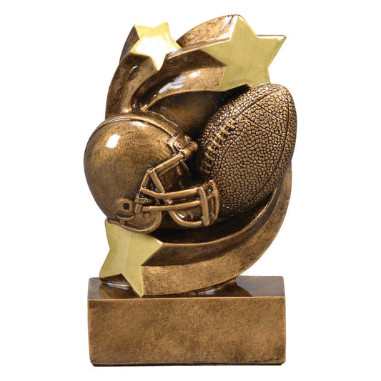 Football Star Swirl Trophy | Engraved Football Award - 5.25 Inch Tall Decade Awards