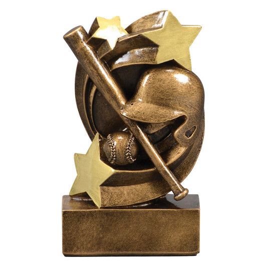 Baseball Star Swirl Trophy | Engraved Baseball Award - 5.25 Inch Tall Decade Awards