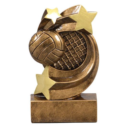Volleyball Star Swirl Trophy | Engraved Volleyball Award - 5.25 Inch Tall Decade Awards