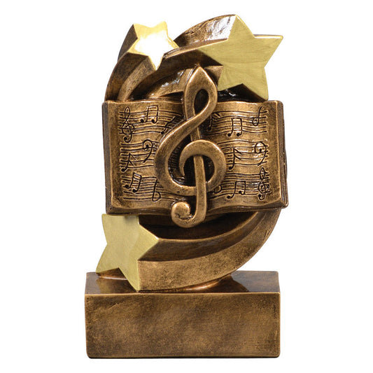 Music Star Swirl Trophy | Engraved Music Award - 5.25 Inch Tall Decade Awards