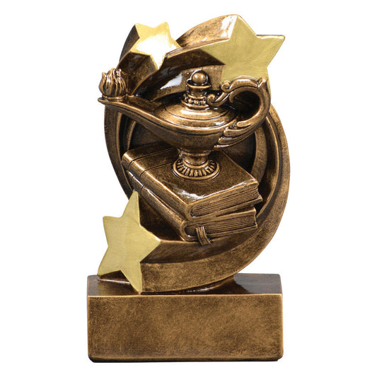 Academics Star Swirl Trophy | Engraved Academics Award - 5.25 Inch Tall Decade Awards