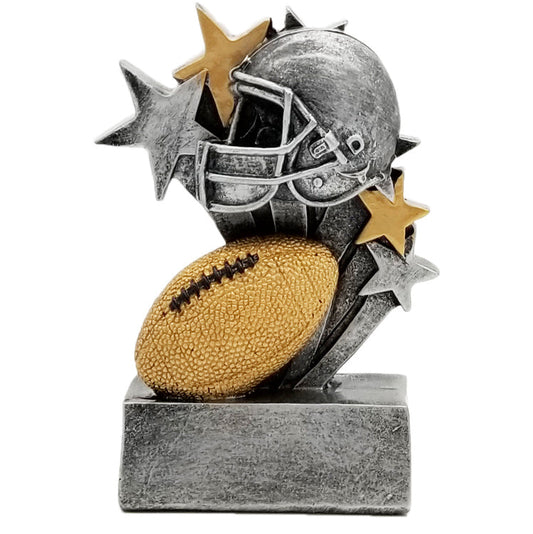 Football Star Blast Trophy | Engraved Football Award - 4.75 Inch Tall Decade Awards