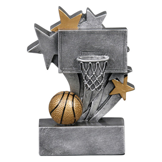 Basketball Star Blast Trophy | Engraved Basketball Award - 4.75 Inch Tall Decade Awards