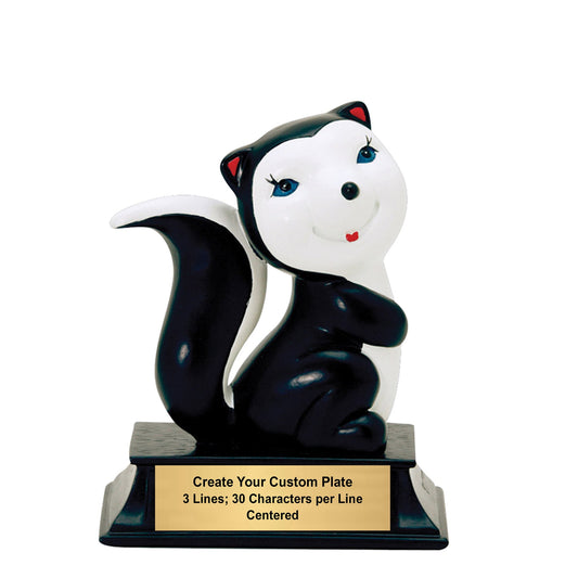 Skunk Color Trophy Engraved Little Stinker Award 5 Inch Tall Decade Awards