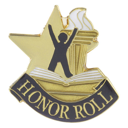 Honor Roll Lapel Pin – Academic Achievement Pin for Jackets, Backpacks & Sashes Decade Awards
