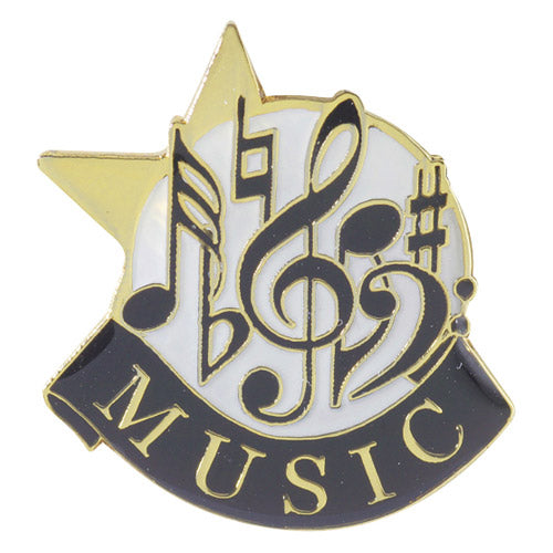 Music Lapel Pin – Academic Achievement Pin for Jackets, Backpacks & Sashes Decade Awards