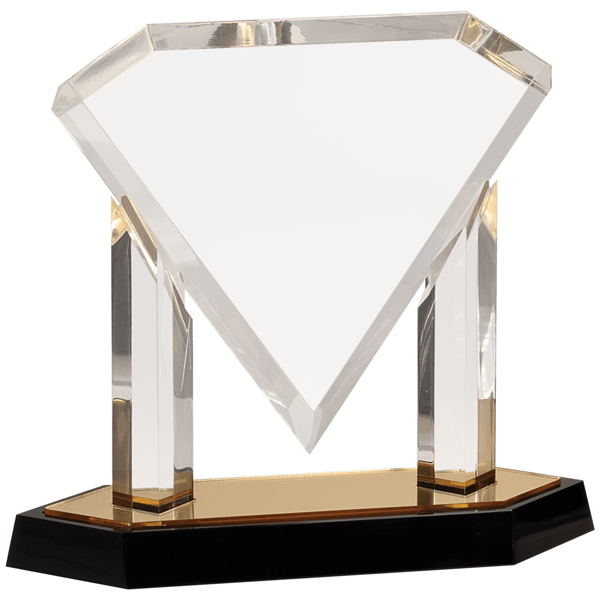 Floating Diamond Acrylic Award | Blue or Gold | Personalized Corporate Award | 3 sizes