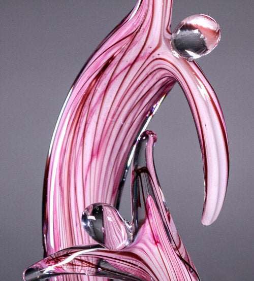 Art Glass Trophy - Sisterhood | Engraved Artistic Corporate Award - 16.5 Inch Tall Decade Awards