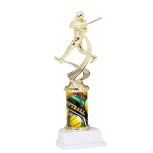 Softball Trophy | Sport Motion Column | Personalized Softball Award | 10 Inches Tall