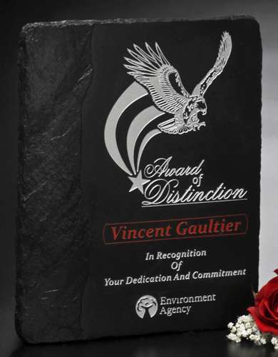 Accent Slate Plaque Corporate Award | Engraved Slate Plaque Award - 7", 10" or 12" Decade Awards