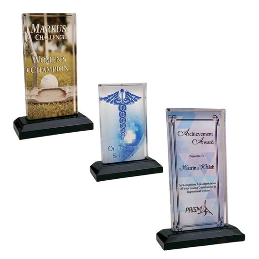 Acrylic Plaque with Beveled Edge Award | Sublimatable Corporate Award - 6", 7" or 8" Tall Decade Awards
