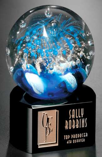 Art Glass Trophy - Celebration | Artistic Corporate Award - 5.5" Decade Awards