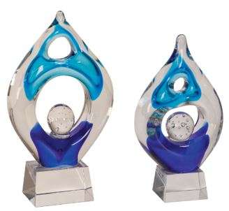Art Glass Trophy - Winner | Artistic Corporate Award - 8.5" & 10.25" Decade Awards