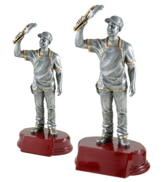 BBQ Chef Resin Trophy | Engraved Grill Master Award - 7.25 or 9.75 Inch Tall Decade Awards