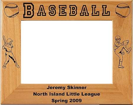 Baseball Picture Frame League, Personalized | Laser Engraved Wood Frame - 3 Sizes Decade Awards