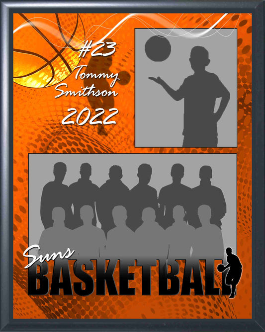 Basketball Memory Mate Plaque 2 - Personalized | Individual & Basketball Team Pictures Plaque - 8" x 10" Decade Awards