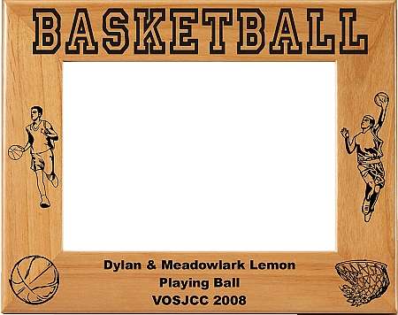 Basketball Picture Frame, Personalized - Male2 | Laser Engraved Wood Frame - 3 sizes Decade Awards