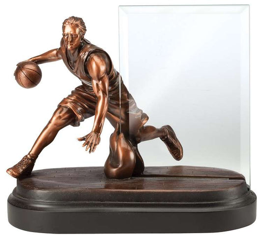 Basketball Story Glass Award | Engraved Basketball Sport Hero Award - 7 Inch Tall Decade Awards