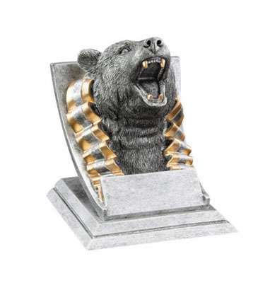 Bear Spirit Mascot Trophy | Engraved Bear Award - 4 Inch Tall Decade Awards