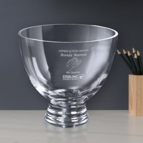 Crystal Bowl - Corporate Award | Engraved Crystal Bowl - 8.5" x 7.5" Decade Awards