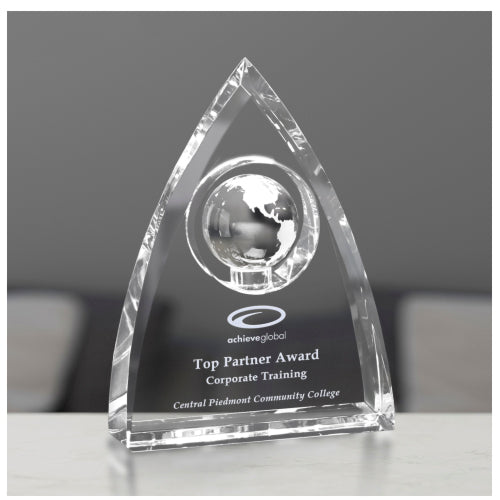 Coronado Global Crystal Award | Engraved Corporate Award - 6, 7 or 8 Inch Tall Decade Awards