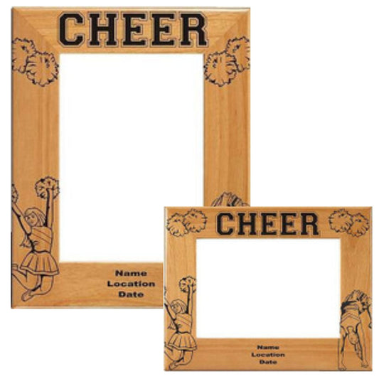 Cheerleading Picture Frame, Backflip - Personalized | Laser Engraved Wood Frame - 3 Sizes Decade Awards