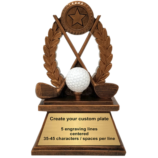 Personalized Golf Trophy | Golf Tournament Award | 7 Inches Tall