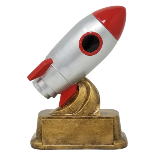 Rocket Ship Trophy | Engraved Classic Spacecraft Award - 6 Inch Tall Decade Awards