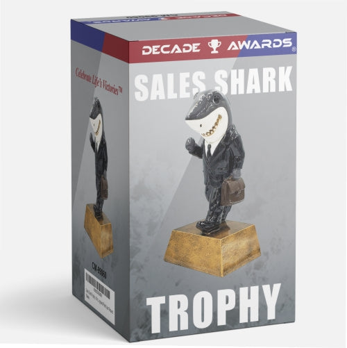 Sales Shark Trophy | Engraved Salesperson Success Award - 6 Inch Tall Decade Awards
