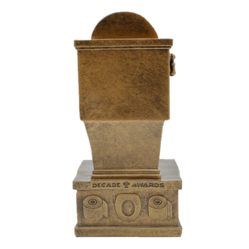 Toilet Bowl Action Pedestal Trophy | Engraved Golden Throne Loser Award - 7 Inch Tall Decade Awards