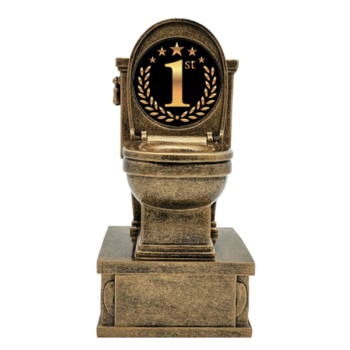 First Loser Toilet Bowl Trophy | Engraved 1st Place Action Pedestal Toilet - 7 Inch Tall Decade Awards