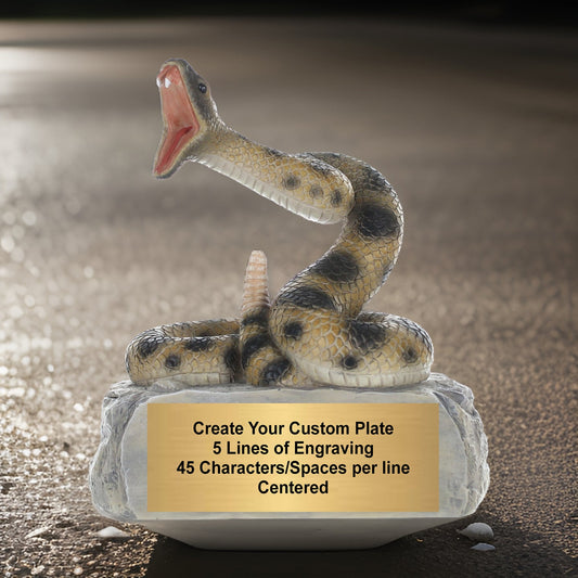 Rattlesnake Mascot Trophy | Engraved Color Snake Mascot Award - 6 Inch Tall Decade Awards