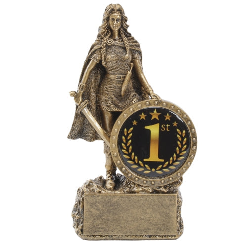 Female Champion Trophy - 1st Place | Engraved Woman Warrior First Place Award - 6.75 Inch Tall Decade Awards