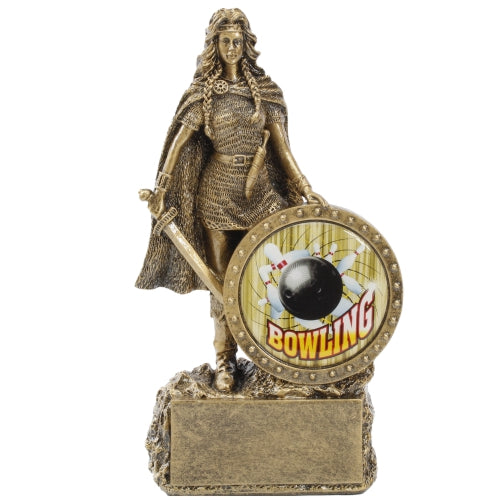 Female Champion Trophy - Bowling | Engraved Woman Warrior Bowling Award - 6.75 Inch Tall Decade Awards