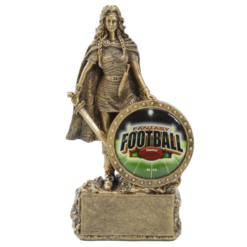 Female Champion, FFL | Female Winner Fantasy Football Trophy | Engraved FFL Woman Warrior Award - 6.75 Inch Tall Decade Awards