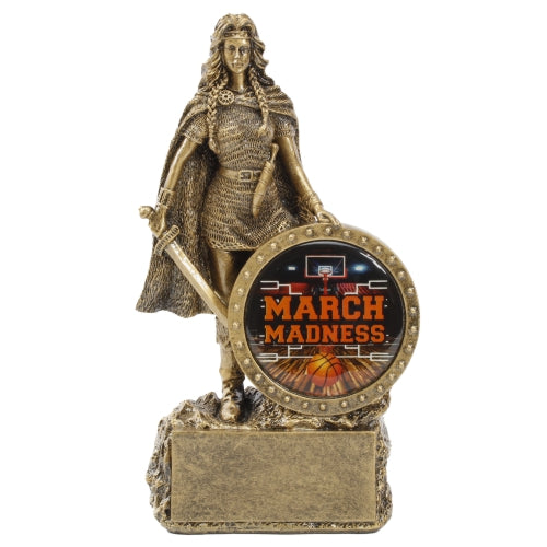 Female Champion Trophy - March Madness | Engraved Bracket Warrior Woman Award - 6.75 Inch Tall Decade Awards