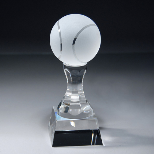 Crystal Tennis Trophy | Personalized Tennis Award | 8 Inches Tall