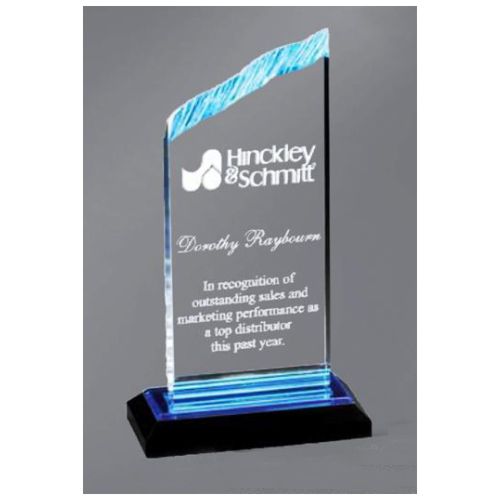Chisel Top Acrylic Trophy, Blue | Personalized Acrylic Award - 8.25 Inch Tall Decade Awards