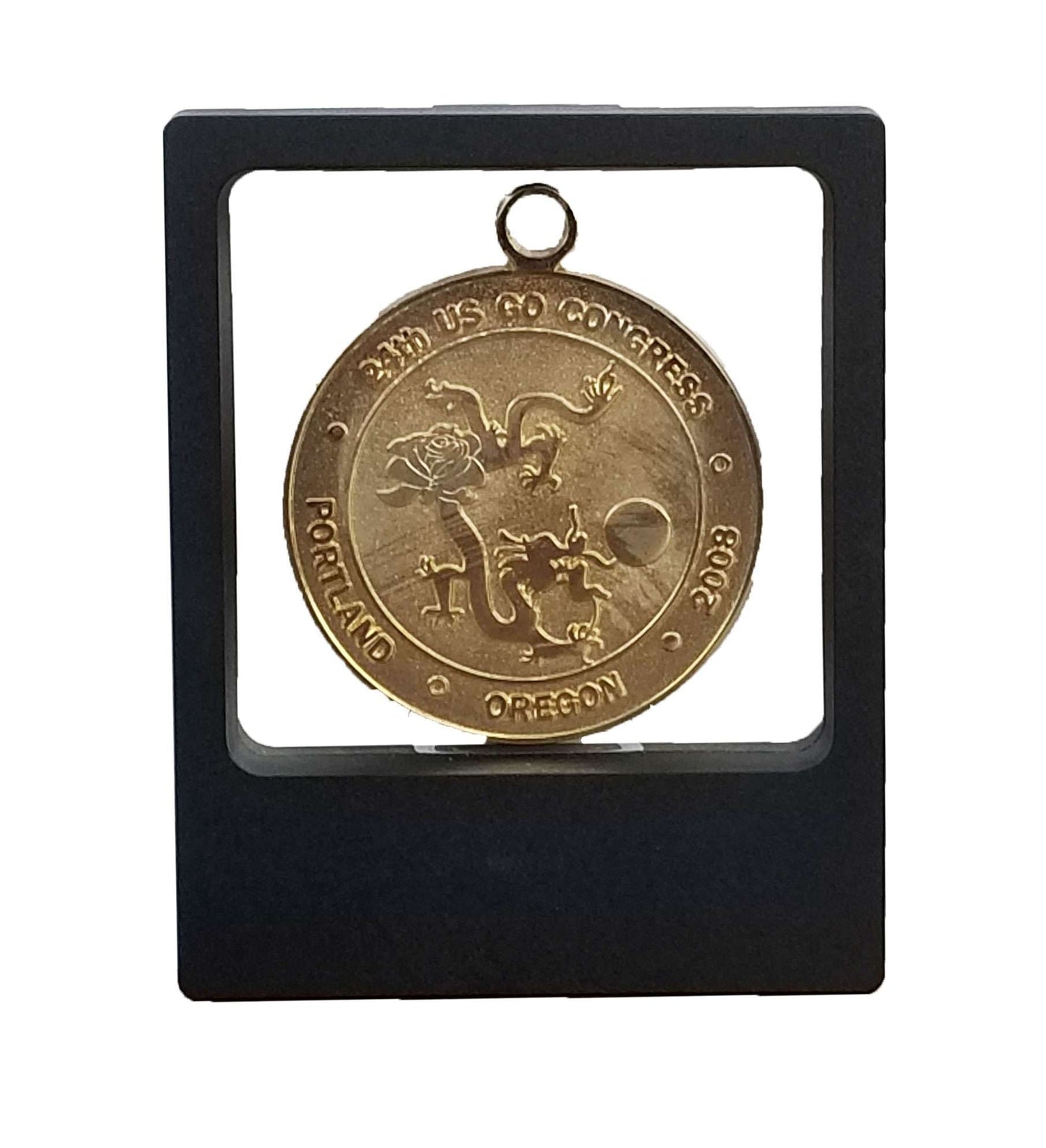 Challenge Coin / Medal Illusion Presentation Box | Engraved Black Presentation Box - 3.5" x 4.25" Decade Awards