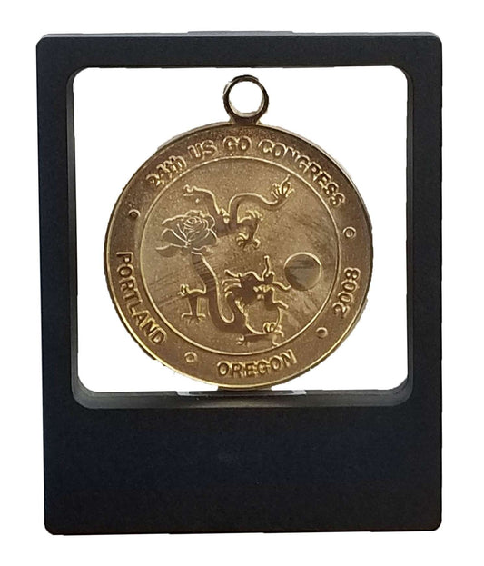 Challenge Coin / Medal Illusion Presentation Box | Engraved Black Presentation Box - 3.5" x 4.25" Decade Awards