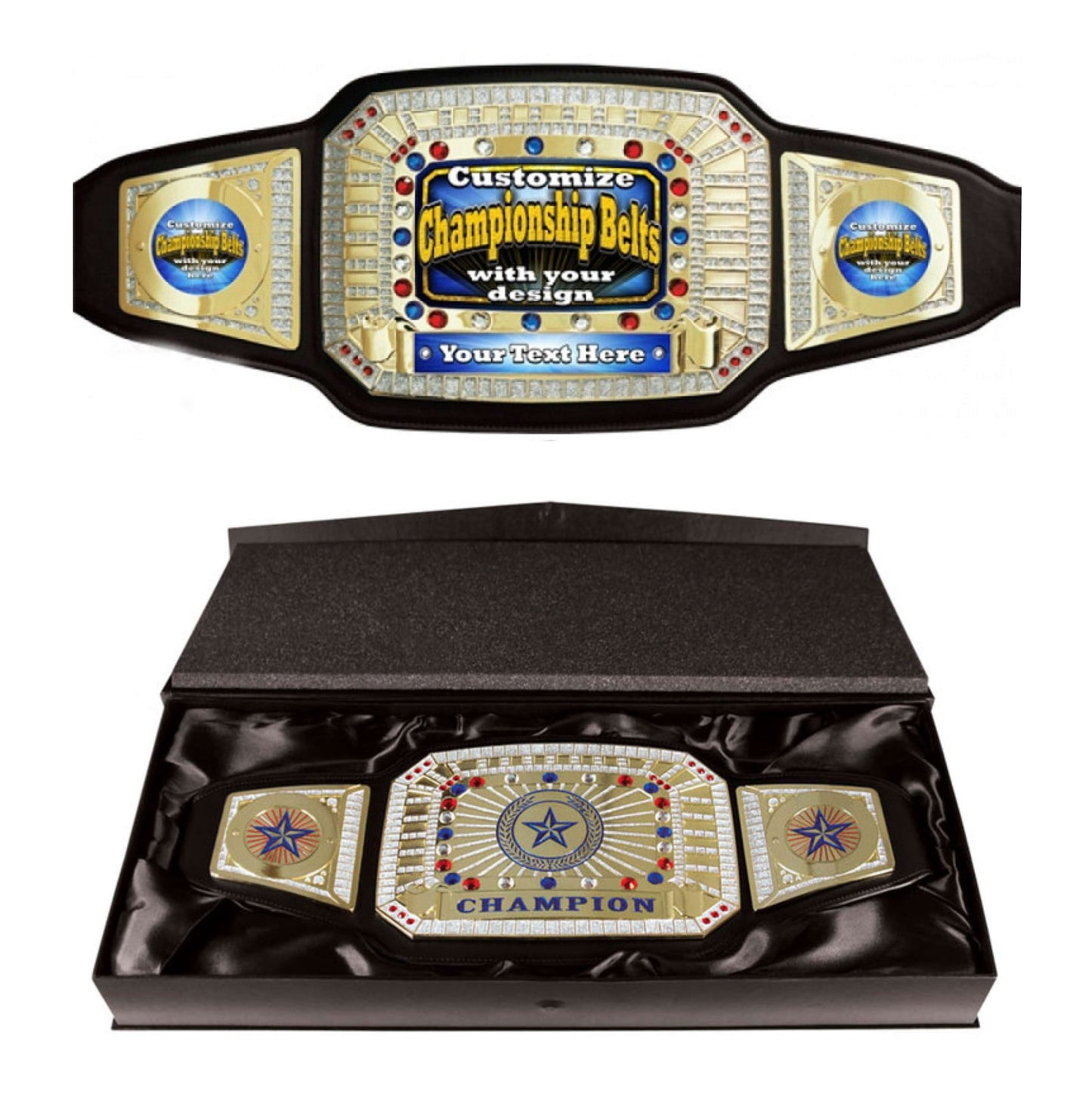 Champion Trophy Belt - Main Event | Main Event Champion Trophy Belt - Black or White Decade Awards
