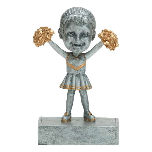 Cheerleader "Rock 'n Bop" Bobblehead Trophy | Engraved Spirit Award - 5.5" Tall Decade Awards