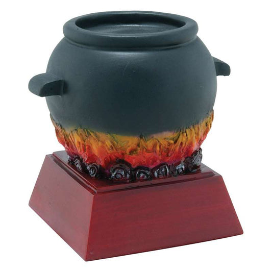 Custom Engraved Chili Pot and Witches Brew Cauldron Trophy – Black Cook Off and Halloween Award by Decade Awards