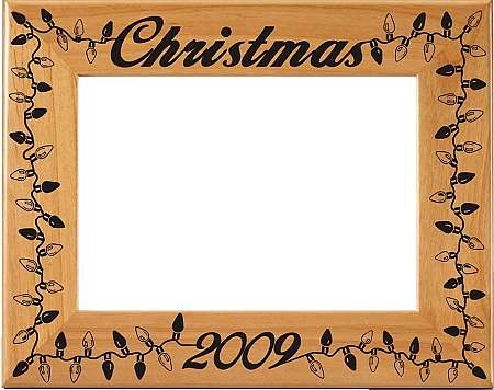 Christmas Lights Picture Frame - Personalized | Laser Engraved Wood Frame - 3 Sizes Decade Awards