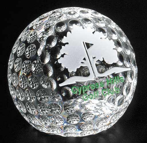 Clipped Crystal Golf Ball Corporate Award / Gift Decade Awards